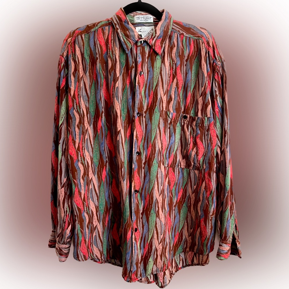 Vintage Goouch Rayon Abstract Design Shirt